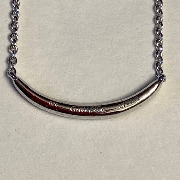 Gabriel & Co. Sapphire Curved Bar Necklace - Picture 3 of 5